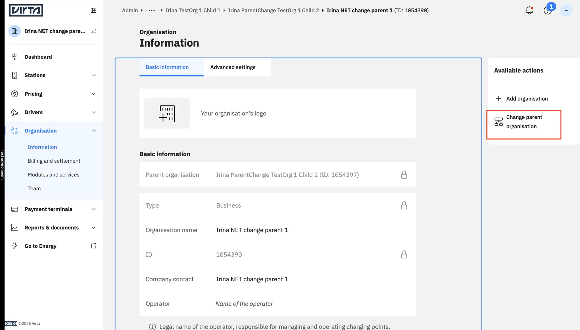 Change Parent Organisation Screenshot1.webp